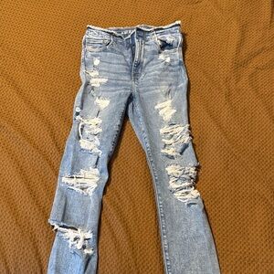 American Eagle Outfitters Light Blue Distressed Skinny Jeans